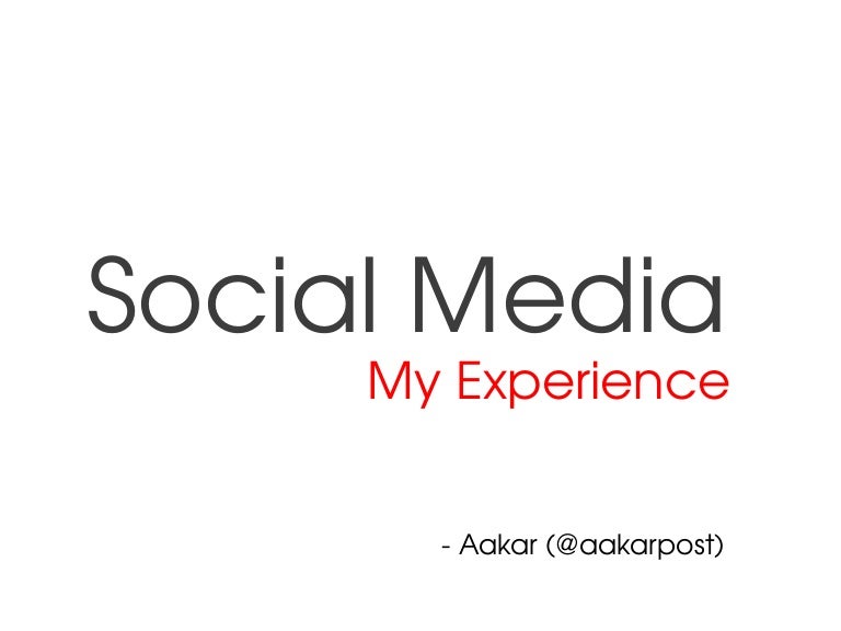 What does Social Media mean to me?