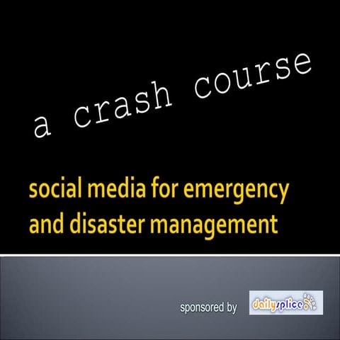 Social Media For Emergency Response Communications