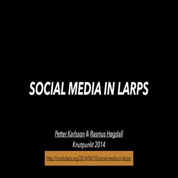 Social media in larps