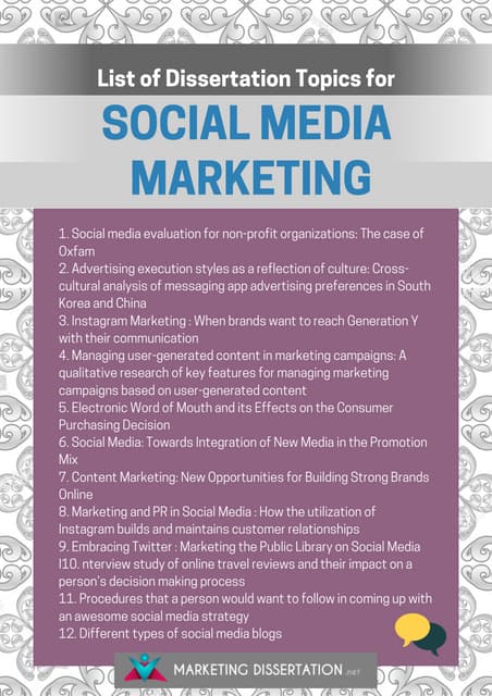 Social Media Marketing Dissertation Topics | PDF
