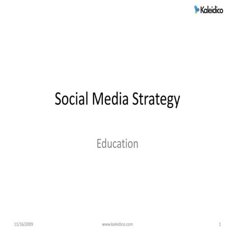 Social Media Strategy Education