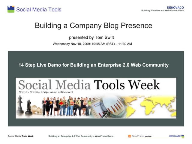 Building a company blog presence - 14 step demo