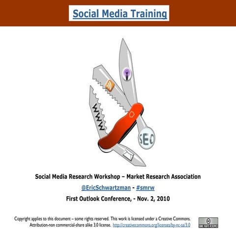 Social Media Training :: Market Research Assoc. 2010