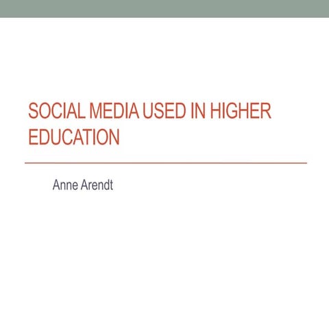 Social media used in higher education