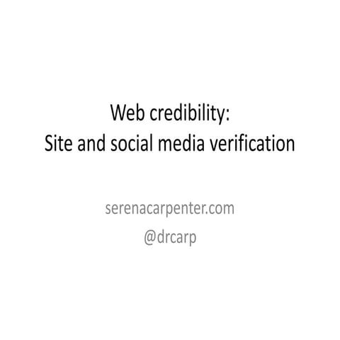 Social media verification and credibility