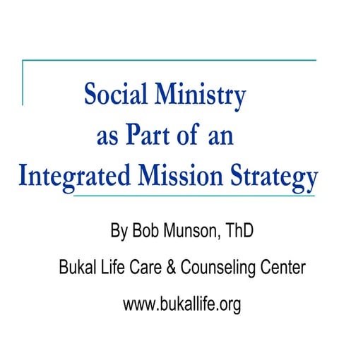 Christian Social Ministry 2:  Theory