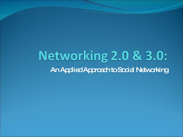 Social Networking An Applied Approach Umpi