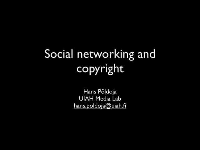 Social networking and copyright