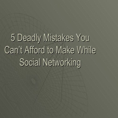 Social Networking Webinar