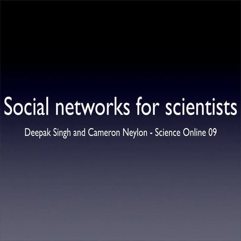 Social Networks For Scientists