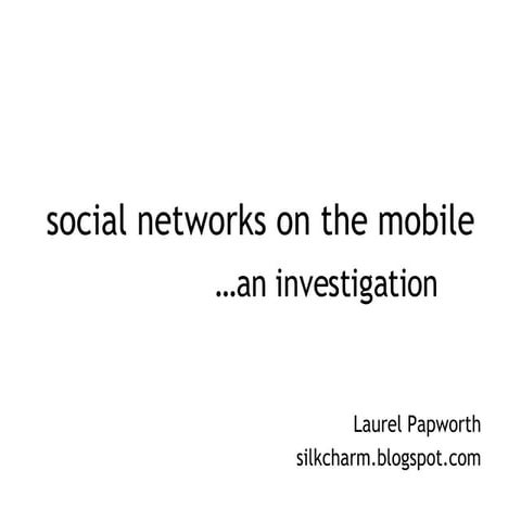 Social Networks On Cell Phones Mobile Devices