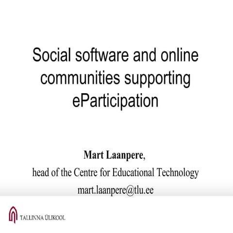 Social software and eParticipation