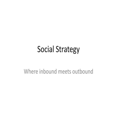 Social strategy: where inbound meets outbound. 