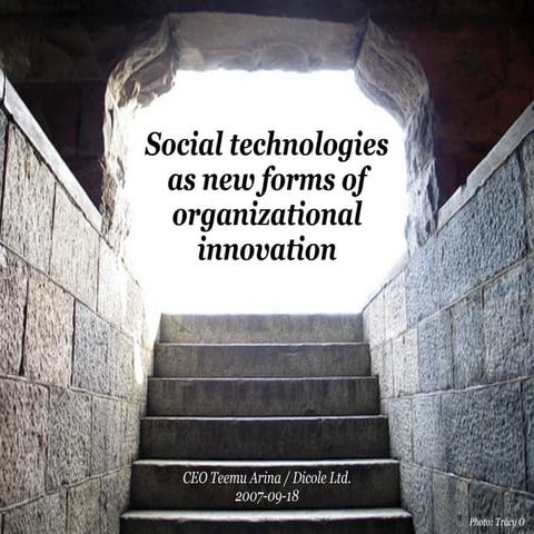 Social Technologies as New Forms of Organizational Innovation (EC-TEL'07)