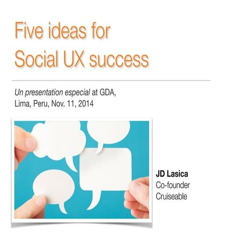Five ideas for Social UX success