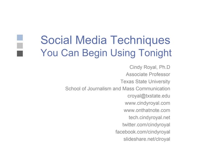 Social Media Techniques - 2012