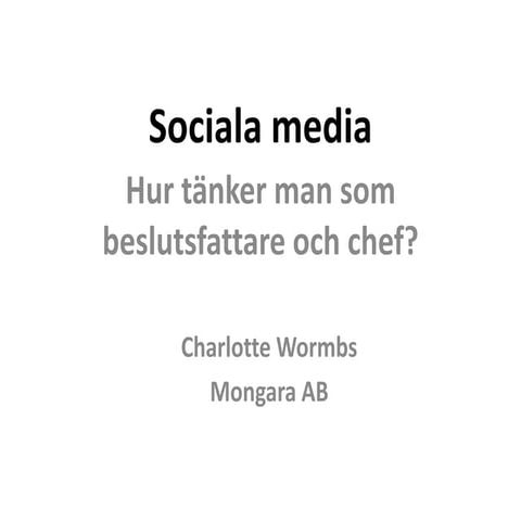 Socialamedier for chefer