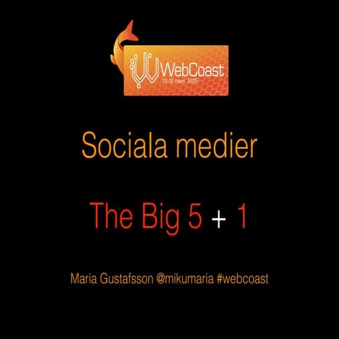 Sociala medier the big 5 + 1 maria gustafsson mikumaria webcoast