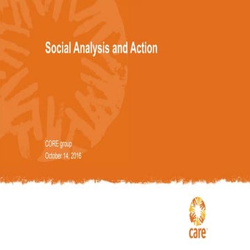 Social Analysis and Action - CARE