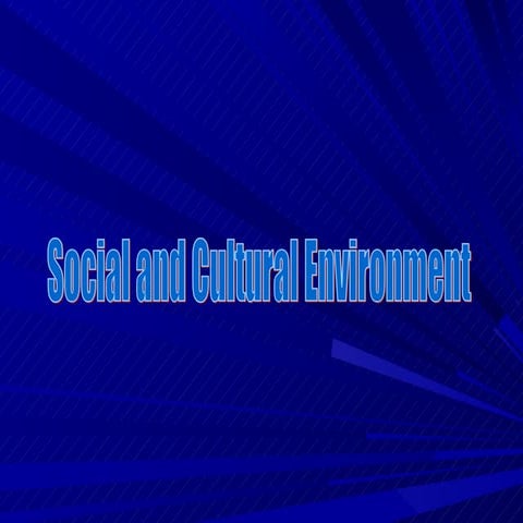 Social And Cultural Environment.Ppt 1