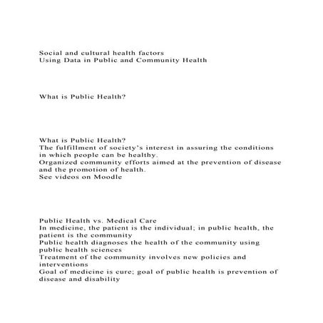 Social and cultural health factorsUsing Data in Public and Com.docx