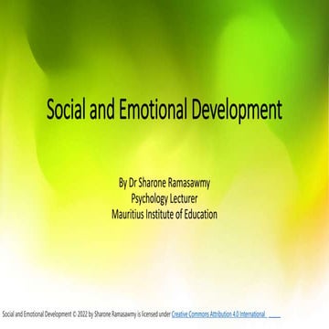 Introduction to Social and Emotional Development | PPTX