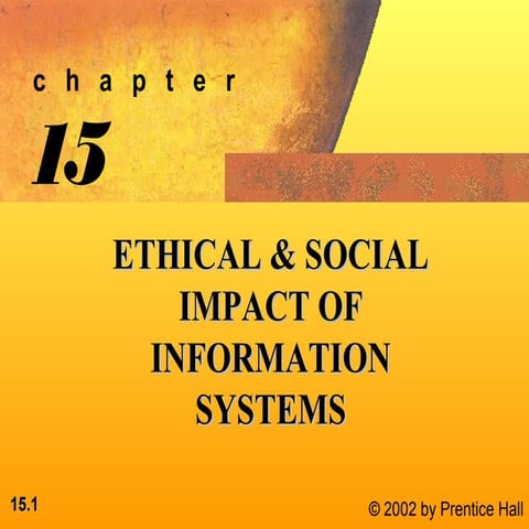 Social & Ethical Issues in Information Systems