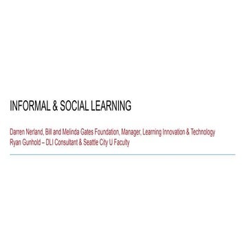 Social and informal Learning 