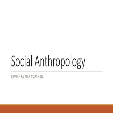 Social anthropology