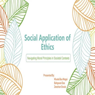 Social Application of Ethics- Professional Practices