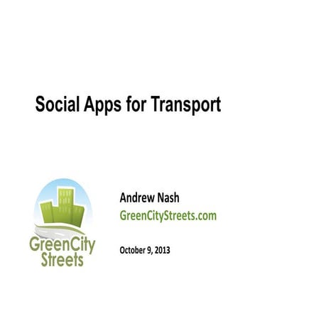 Social Applications for Transportation
