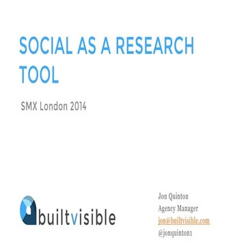 Using Social as Research Tool