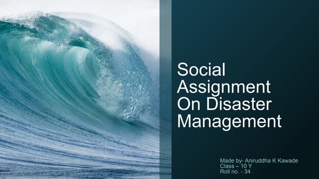 PPT on 10th disaster management