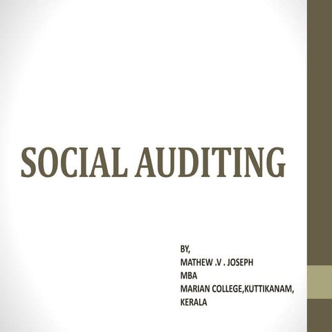 Social auditing