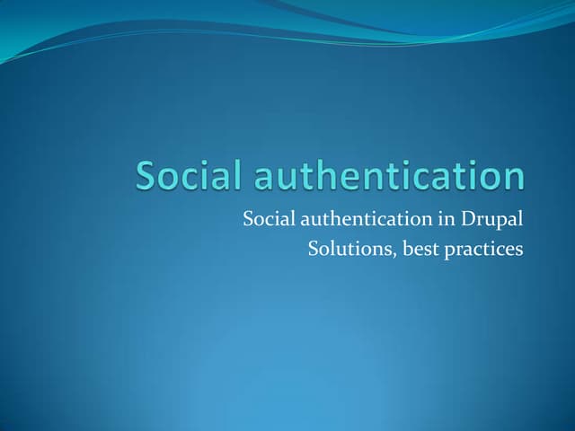 Березовский Андрей - Social Authentication