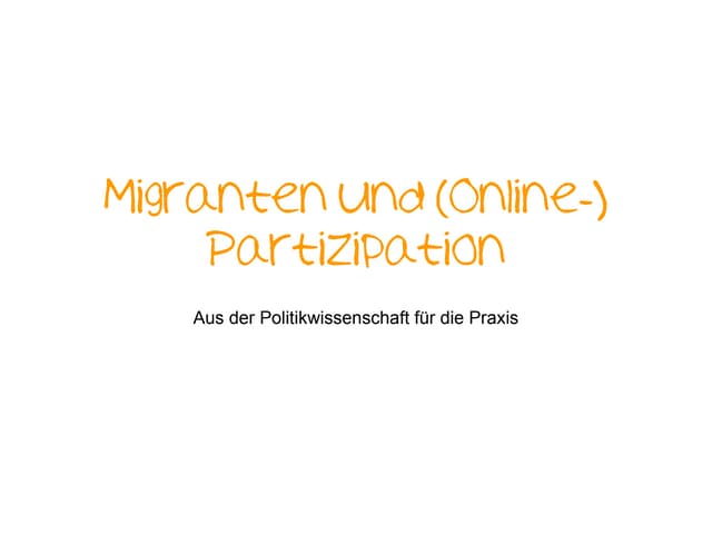 Social bar migranten und (online ) ...