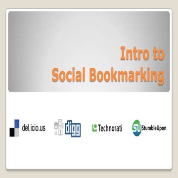 Intro to Social Bookmarking