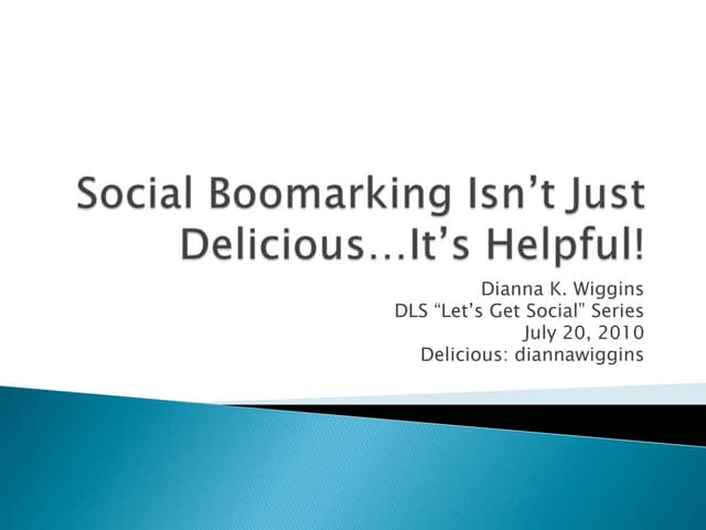 Social boomarking isn’t just delicious