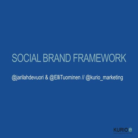 Kurio // Social Brand Framework