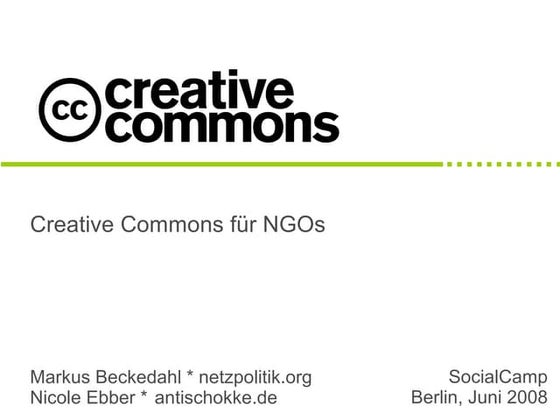 SocialCamp - Creative Commons für NGOs