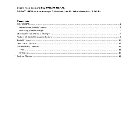 BPA notes, 4th sem, Social change,full notes