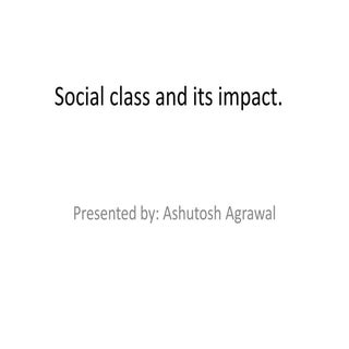 Social class(Consumer Behavior)