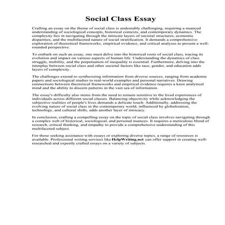 Social Class Essay