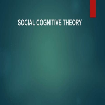 Social Cognitive Theory | PPTX
