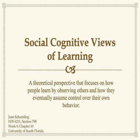 Social cognitive views of learning. 