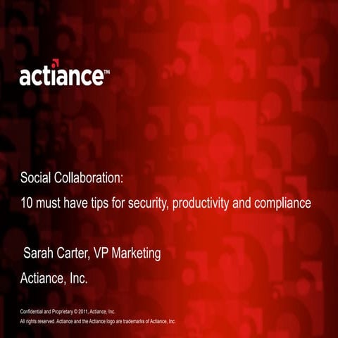 Social collaboration 10 must have tips for security, productivity and compliance