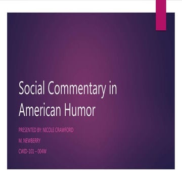 Humor as social commentary