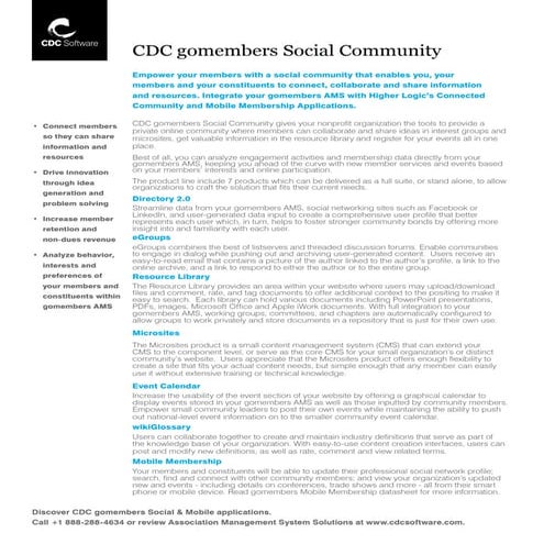 Social community datasheet