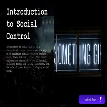 social control presentation on a sociological point of view