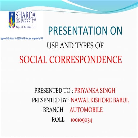 Social correspondence